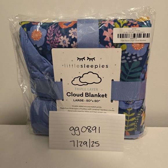 Little Sleepies Folk Floral Large Cloud Blanket (Limited Edition!) NIB NWT - Picture 3 of 3